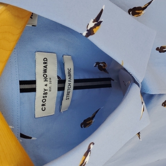 Crosby & Howard Stretch Fabric Light Blue Button Down LS Bird Sz. XL Dress Shirt - Picture 7 of 16